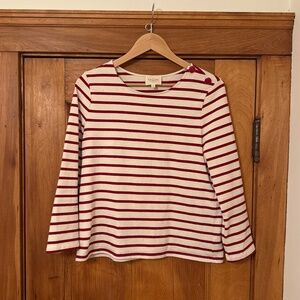 Sezane Colette Marinière Ecru / Bordeaux - Size S